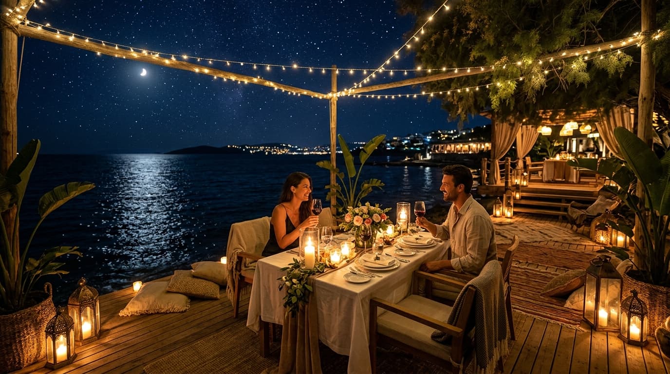 Sea Thru Diner dining under the stars